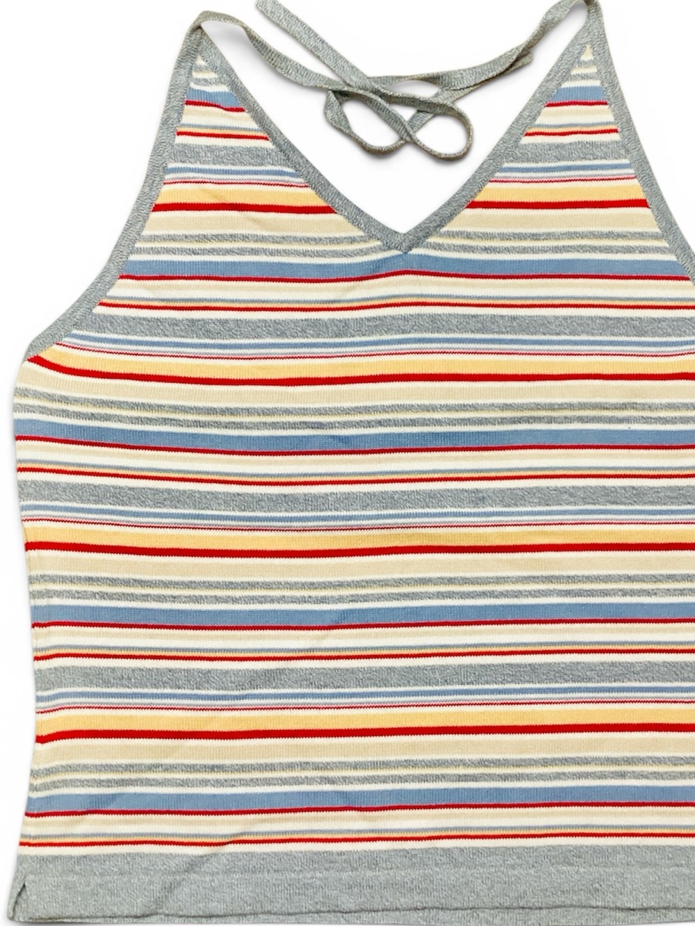 VTG Liz Claiborne LizWear Striped Knit Halter Top in Blue, Red, Cream